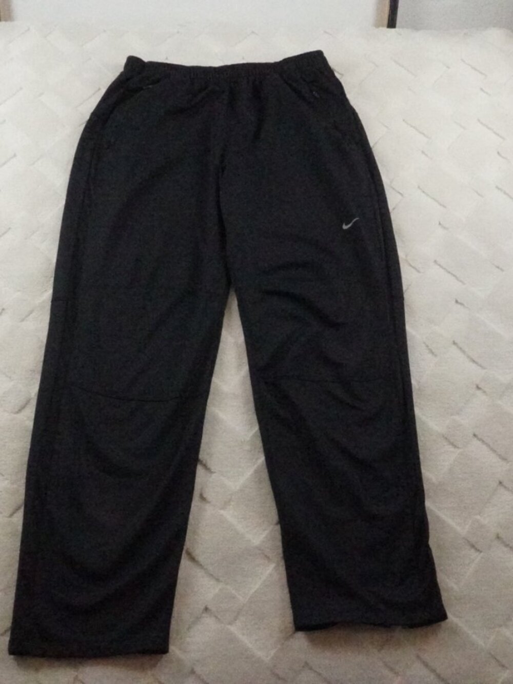 Nike Dri-FIT Pants Mens XL Black Running Track Zip Ankle Pockets